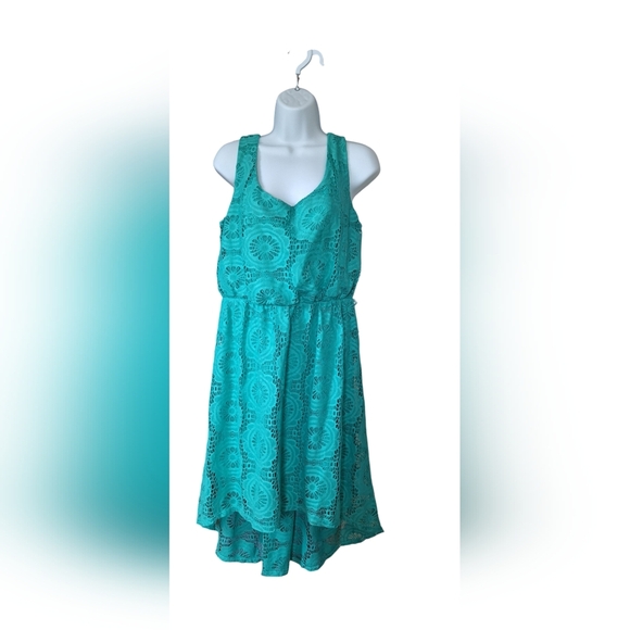 Luxology Hi/Lo sleeveless dress with lining Teal Sz L Casual Date Night EUC - Picture 1 of 5
